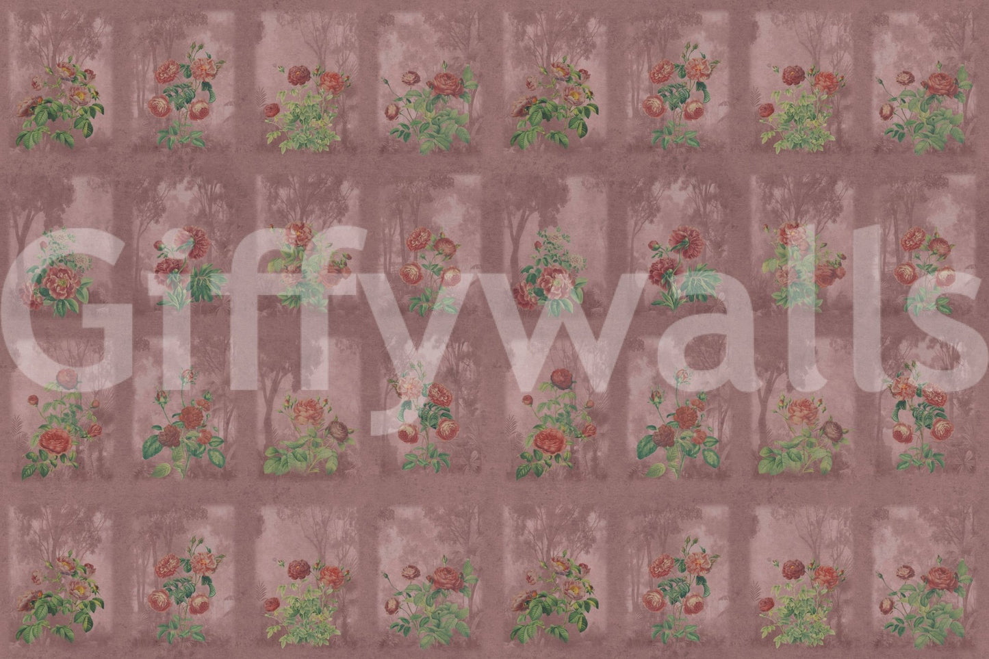 High-quality floral illustration on a durable vinyl mural for hallways.