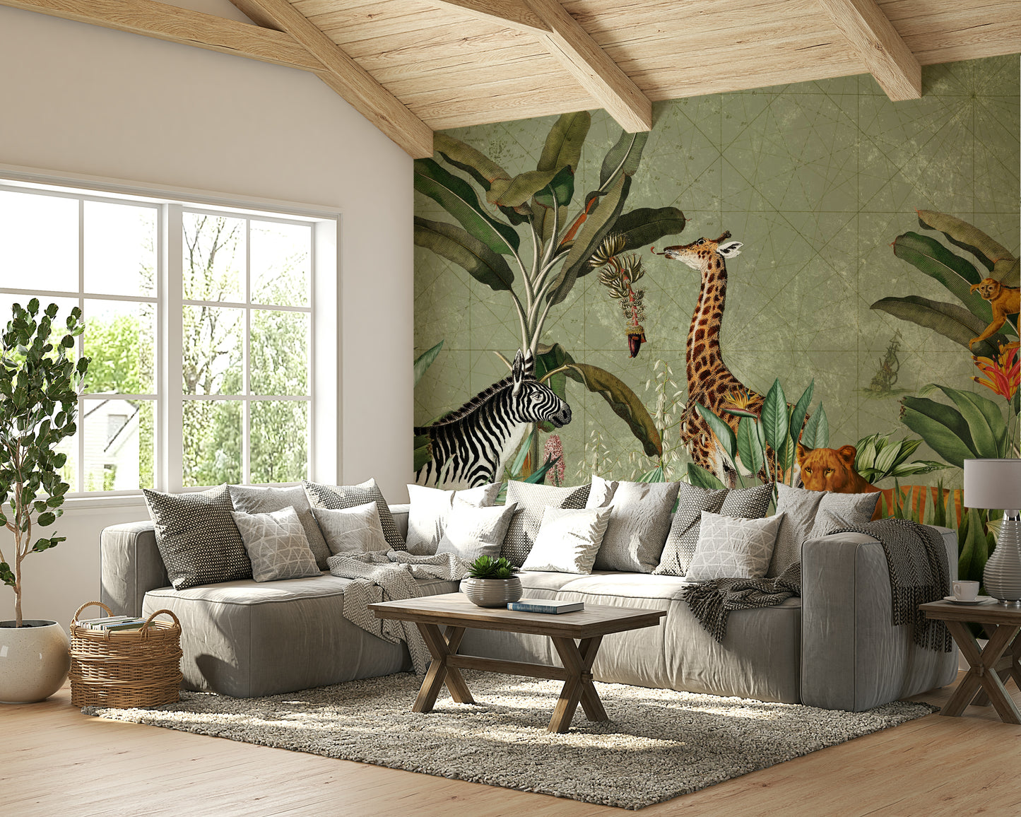 Expedition-inspired vintage mural for a worldly feel.

