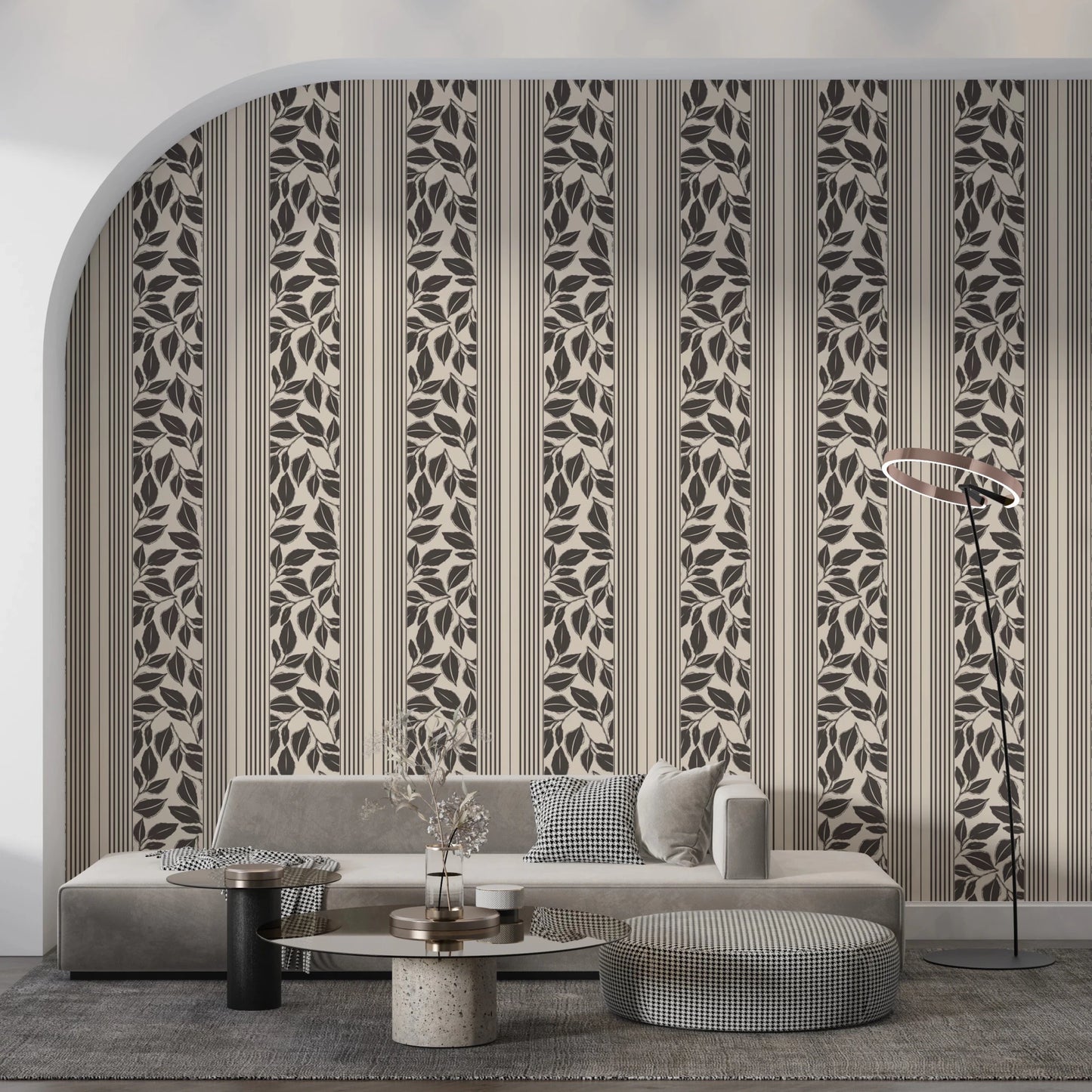Vintage Trailing Foliage Cream Wallpaper⁠