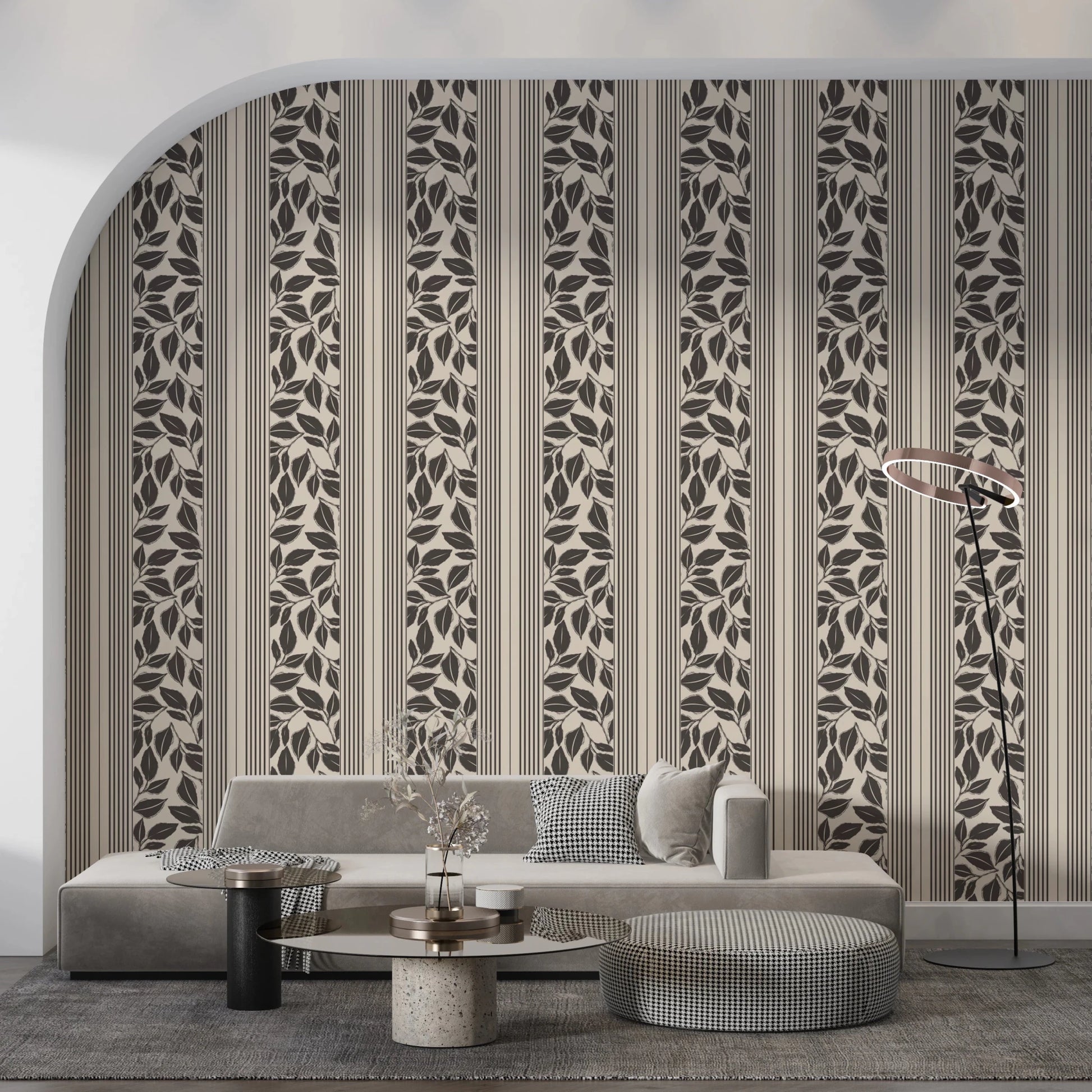 Vintage Trailing Foliage Cream Wallpaper⁠