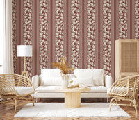 Vintage Trailing Foliage Dark Red Wallpaper⁠