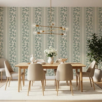 Vintage Trailing Foliage Sage Green Wallpaper⁠