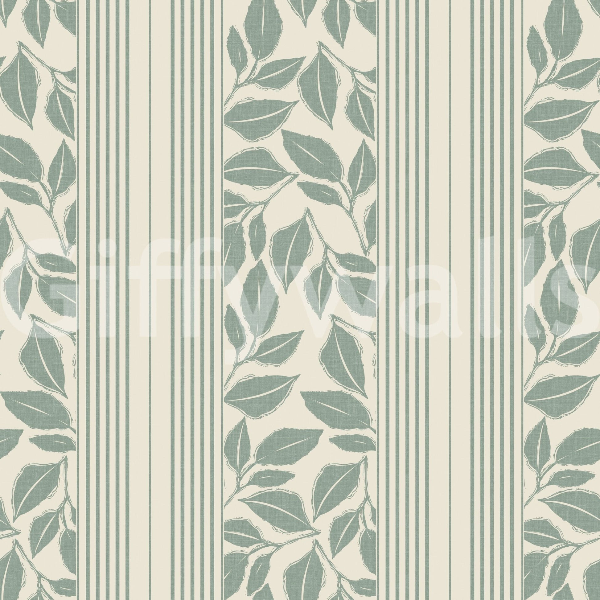 Vintage Trailing Foliage Sage Green Wallpaper⁠