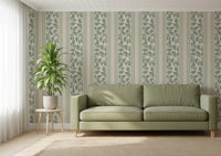 Vintage Trailing Foliage Sage Green Wallpaper⁠