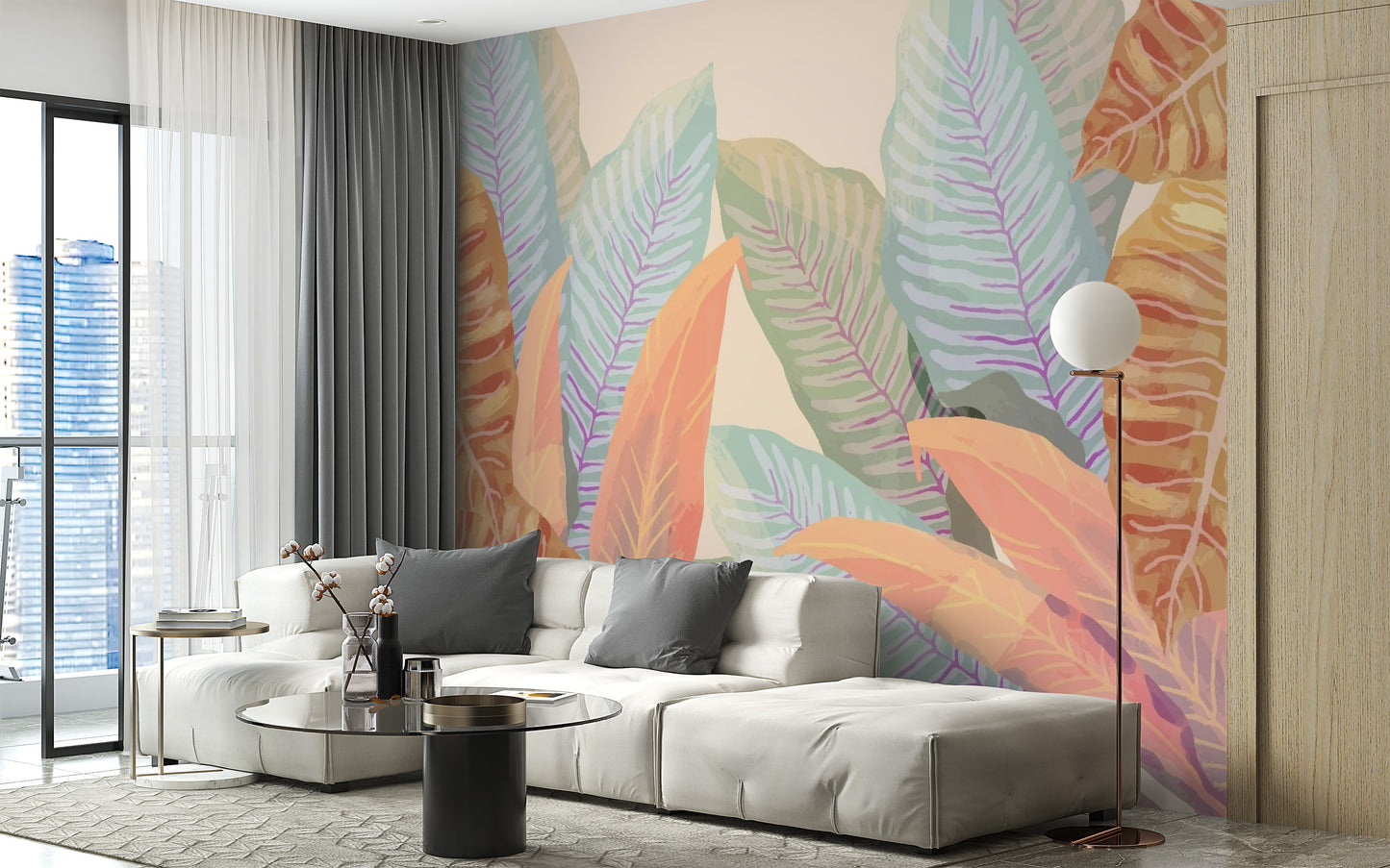 Tropical Vintage Leaves Wallpaper for Walls
