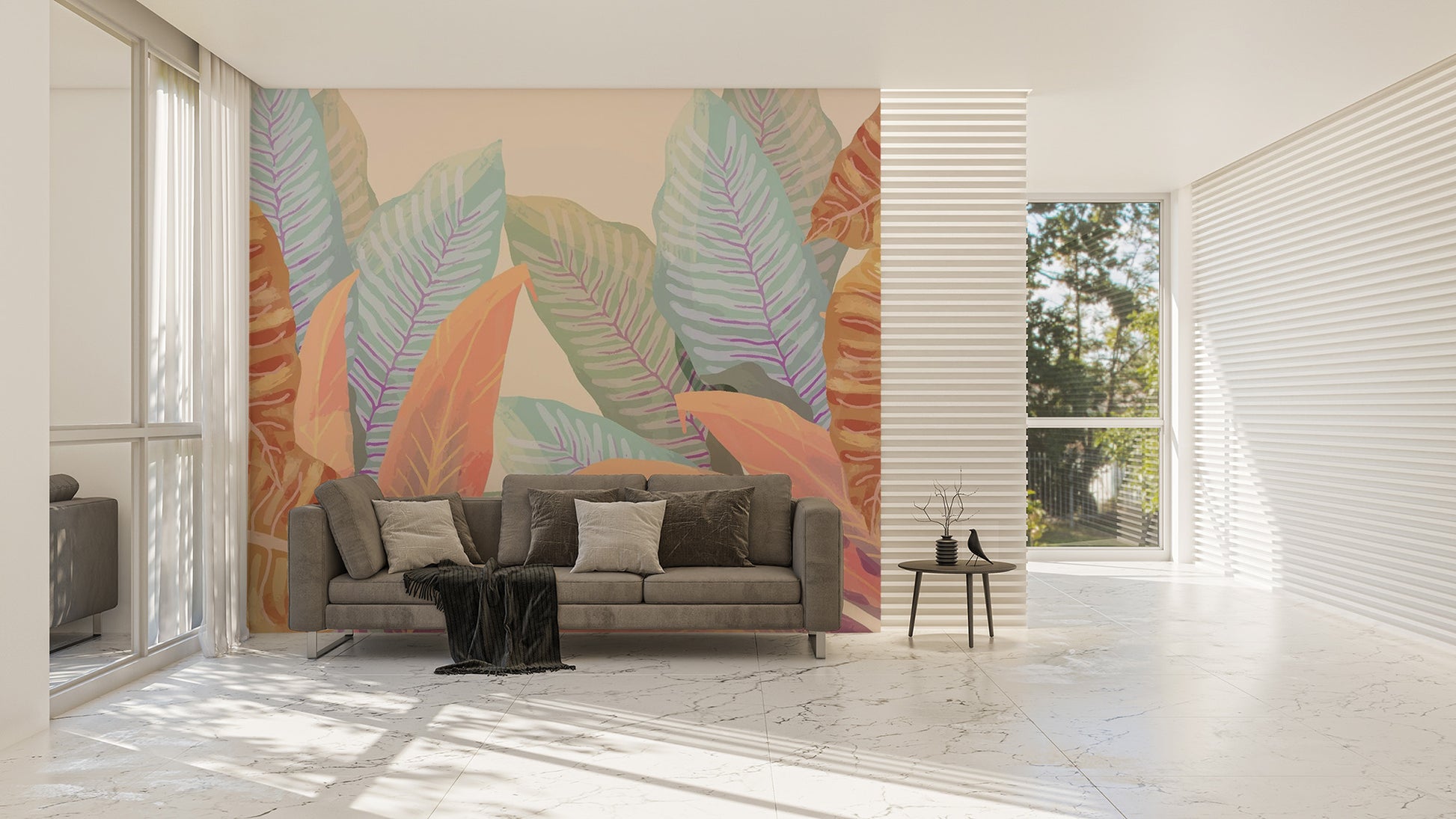 Vintage Tropical Leaves Wallpaper Murals - Giffywalls