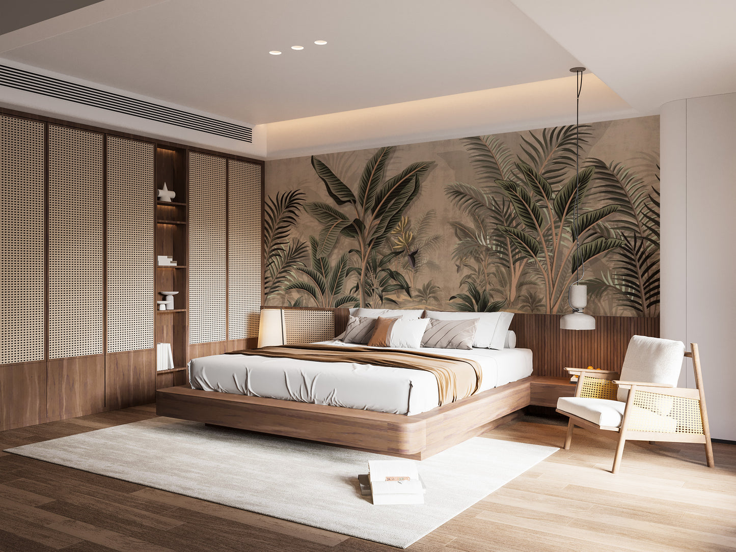 Vintage Tropical Palms Wallpaper Mural - Giffywalls