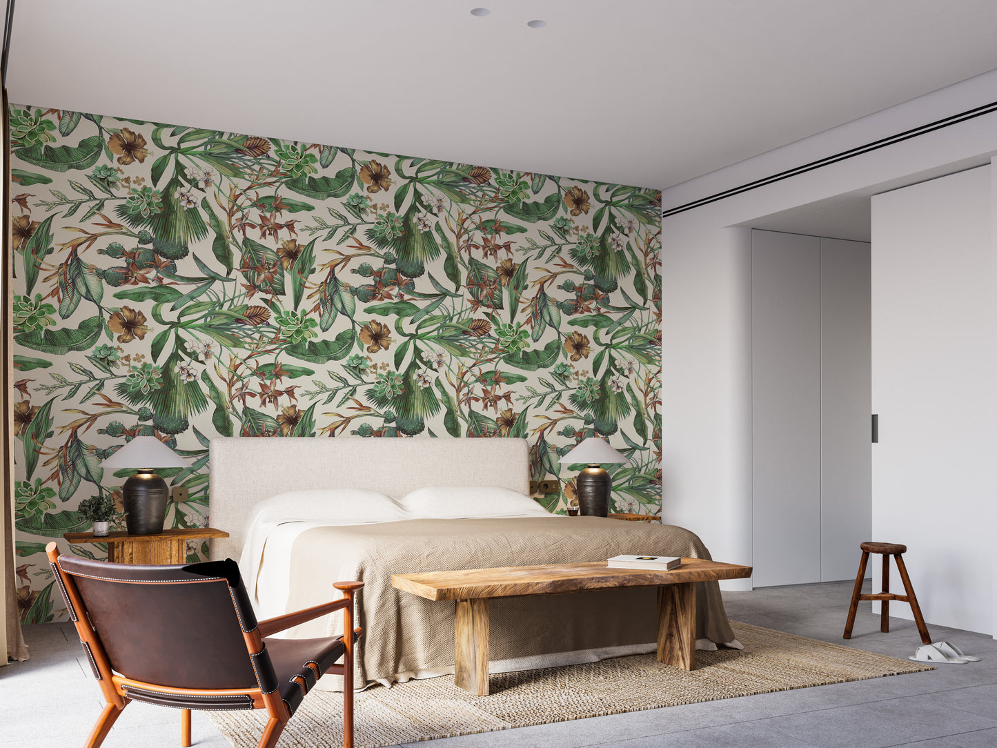 Tropical seamless vintage wall decor