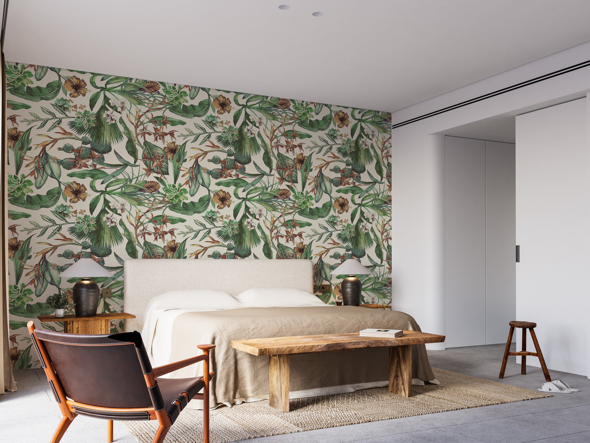 Tropical seamless vintage wall decor