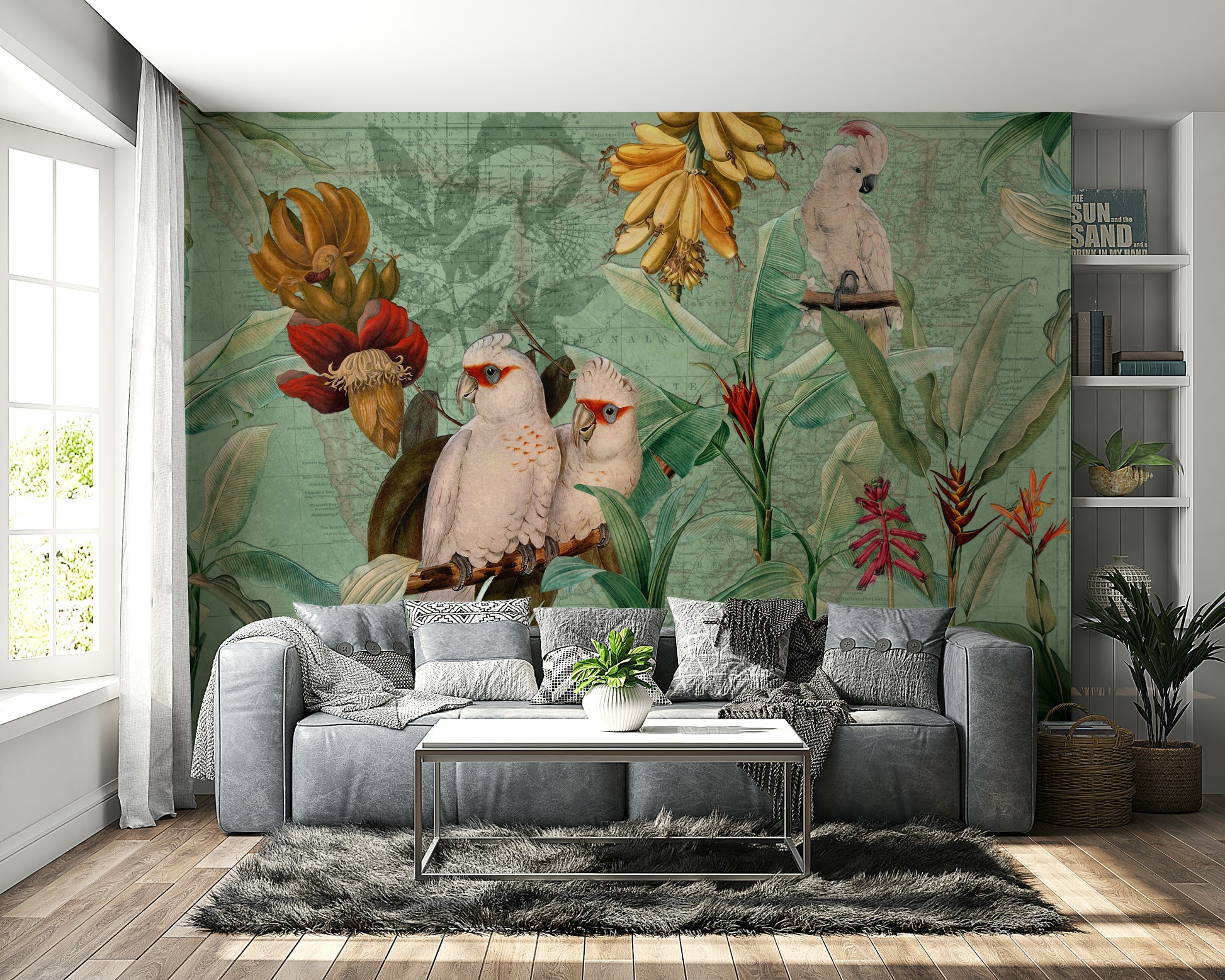 Living room voyage mural

