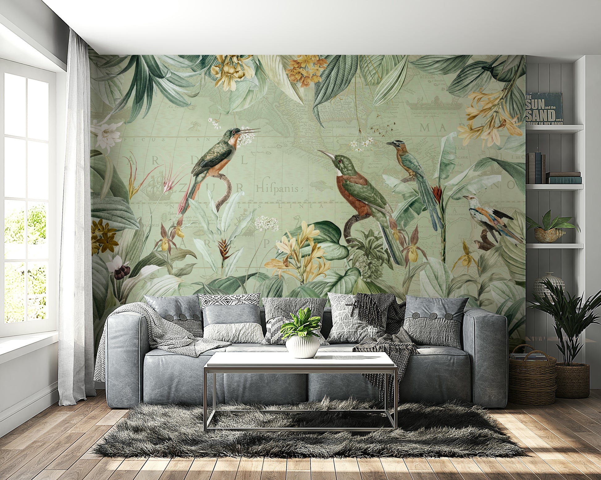 Classic tropical wallpaper for interiors

