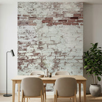 Vintage-inspired brick wall mural blending distressed textures and muted tones for stylish living spaces.
