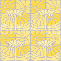 Elegant vintage floral print in yellow hues

