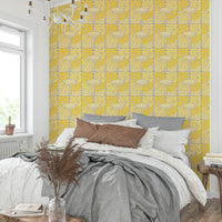 Yellow flower pattern in a vintage aesthetic

