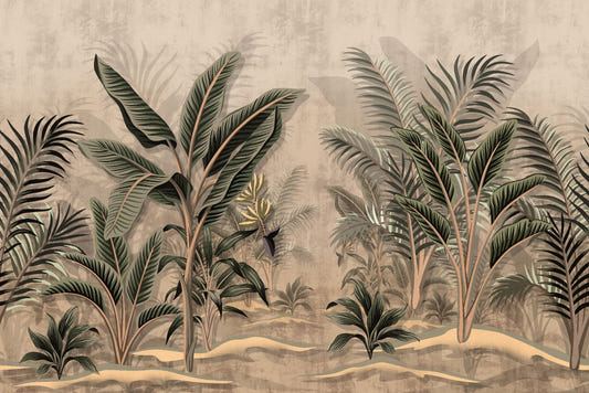 Vintage Tropical Palms Wallpaper Mural