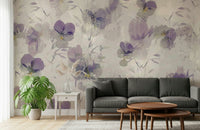 A serene subtle flower wall mural for your decor.


