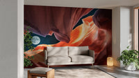 Abstract desert rock formations in a bold wallpaper.
