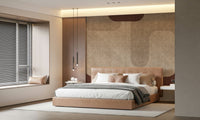 Neutral tan designs grace this elegant wallpaper.