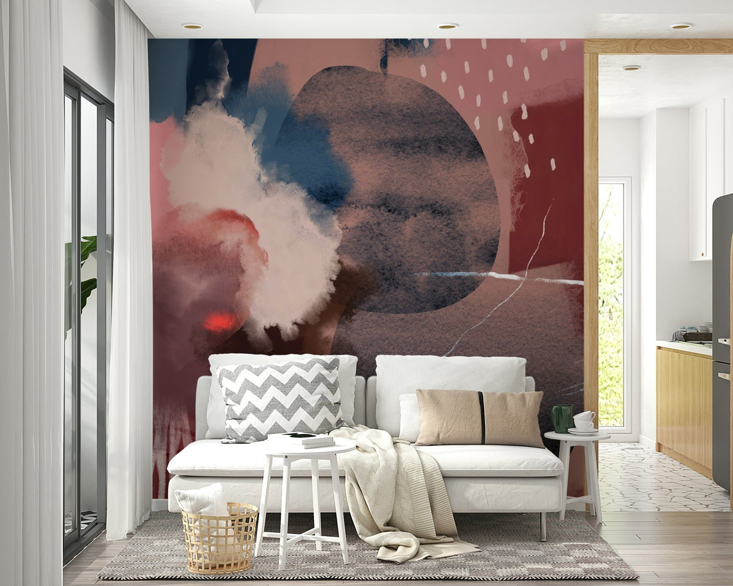 Sunset-inspired wall mural

