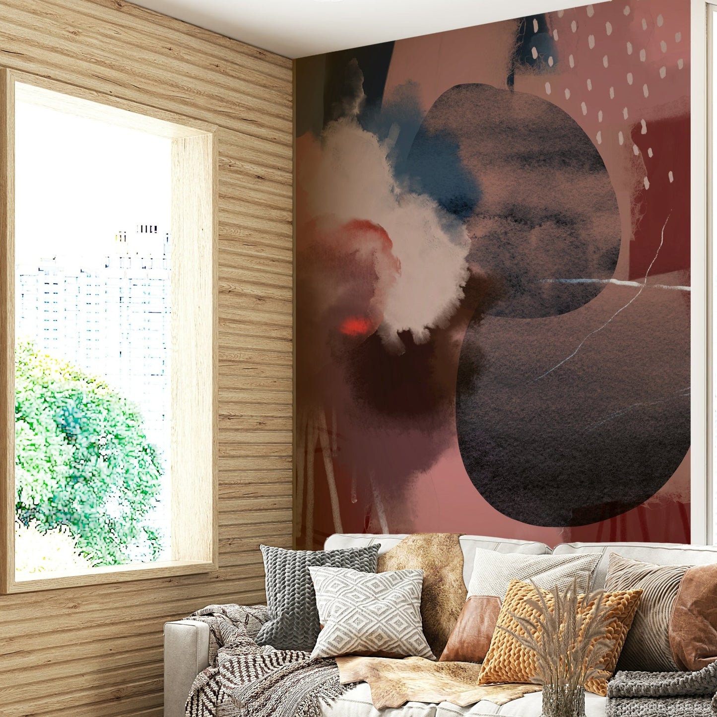 Vibrant warm hues wall mural

