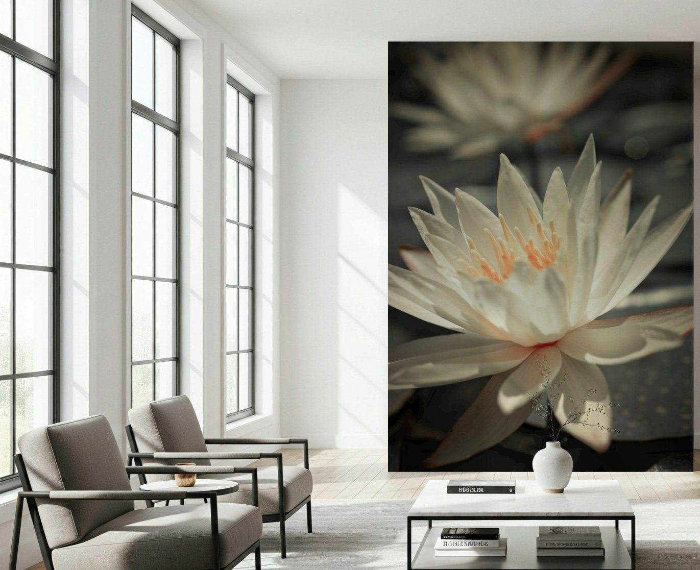 Natural beauty floral print wallpaper soft focus dreamy aesthetic.