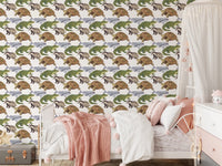 Colorful animal kingdom wallpaper showcasing detailed tortoise designs