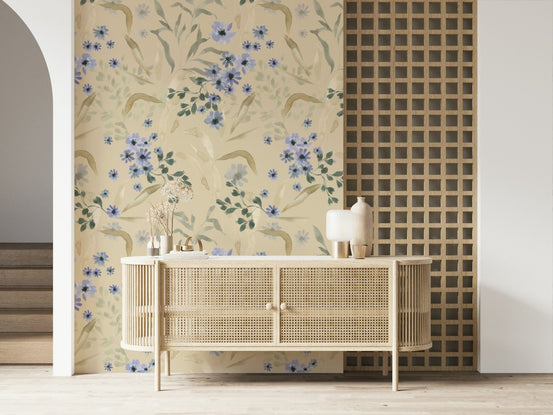 Watercolor bloom wallpaper featuring soft, hand-painted floral petals.