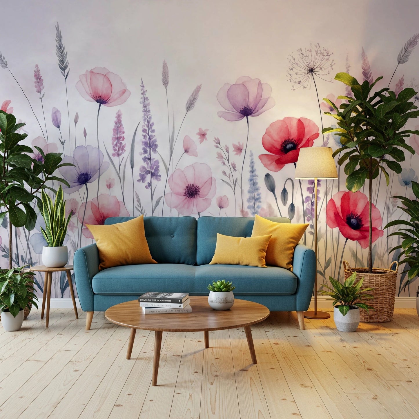 Watercolor Bloomscape Wall Mural
