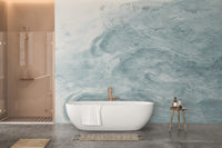 Beautiful watercolor blue waves wallpaper for walls
