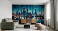 Watercolor Cityscape Wall Mural