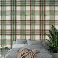 Vertical watercolor stripes with a soft, geometric pattern.

