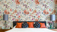 Watercolor Classy Roses Red Blue Wallpaper with elegant red and blue blooms.


