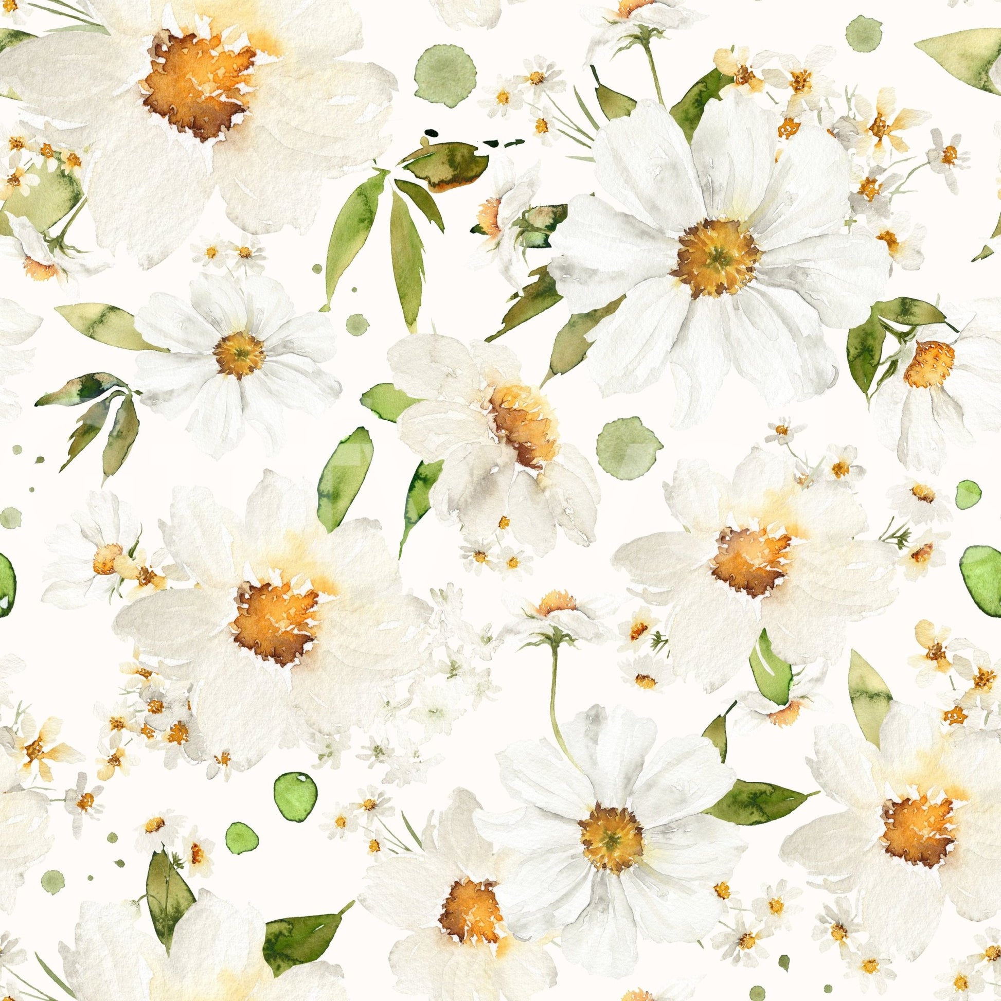 Watercolor Daisy Dreams self-adhesive wallpaper, vibrant natural scene.