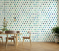 Blue and white minimalist wallpaper with a watercolor finish.

