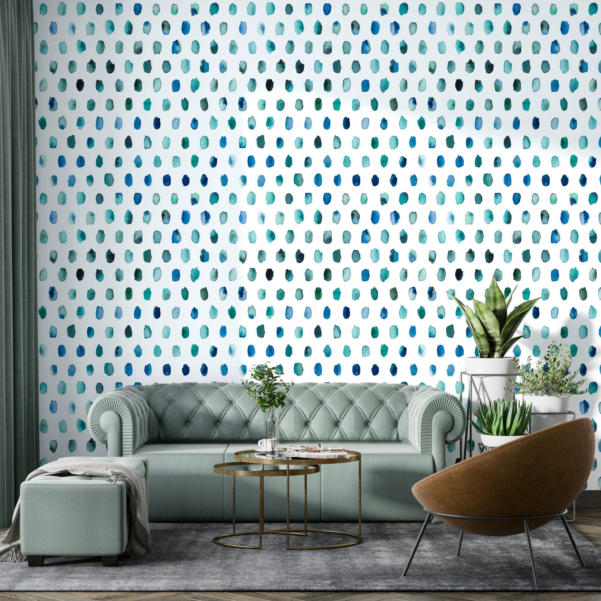Gentle blue tones arranged in an organic dot pattern.

