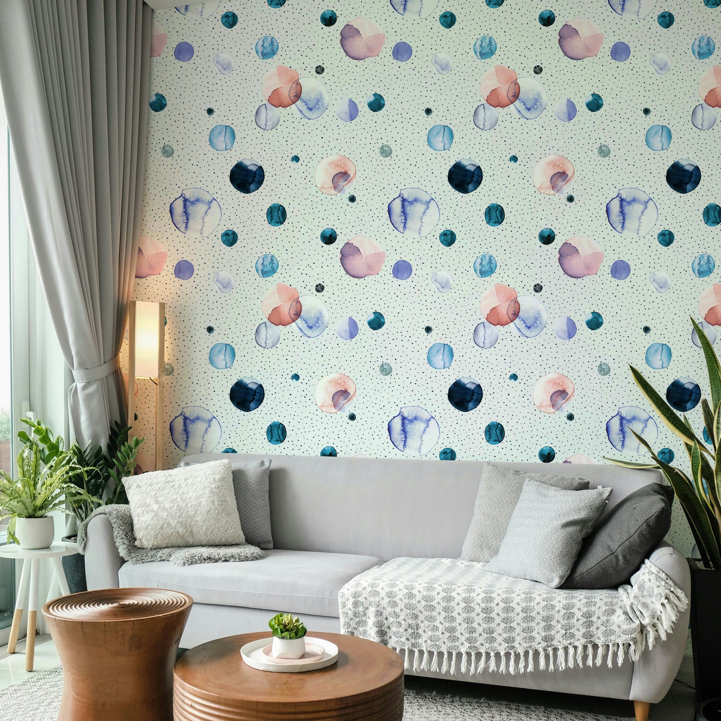 Speckled dot pattern wallpaper with a soft, dreamy feel.

