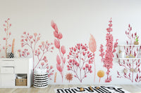 Watercolor Ears of Dried Flowers Wallpaper Murals - Giffywalls