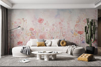 Watercolour Garden Bliss Wallpaper Mural - Giffywalls
