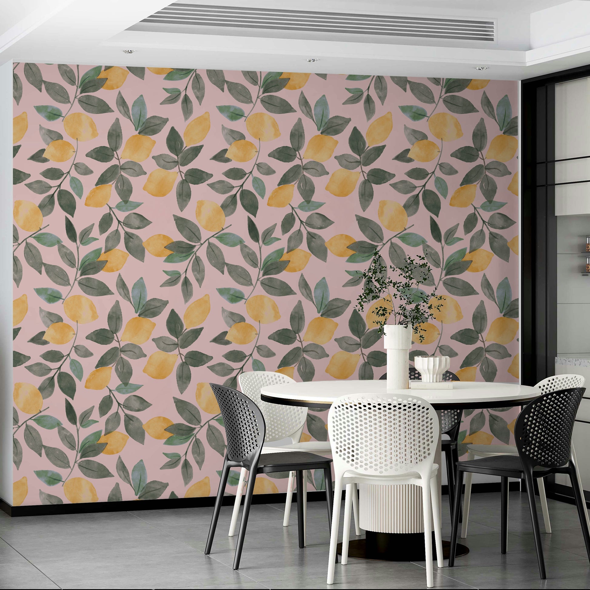 Blush background lemon pattern


