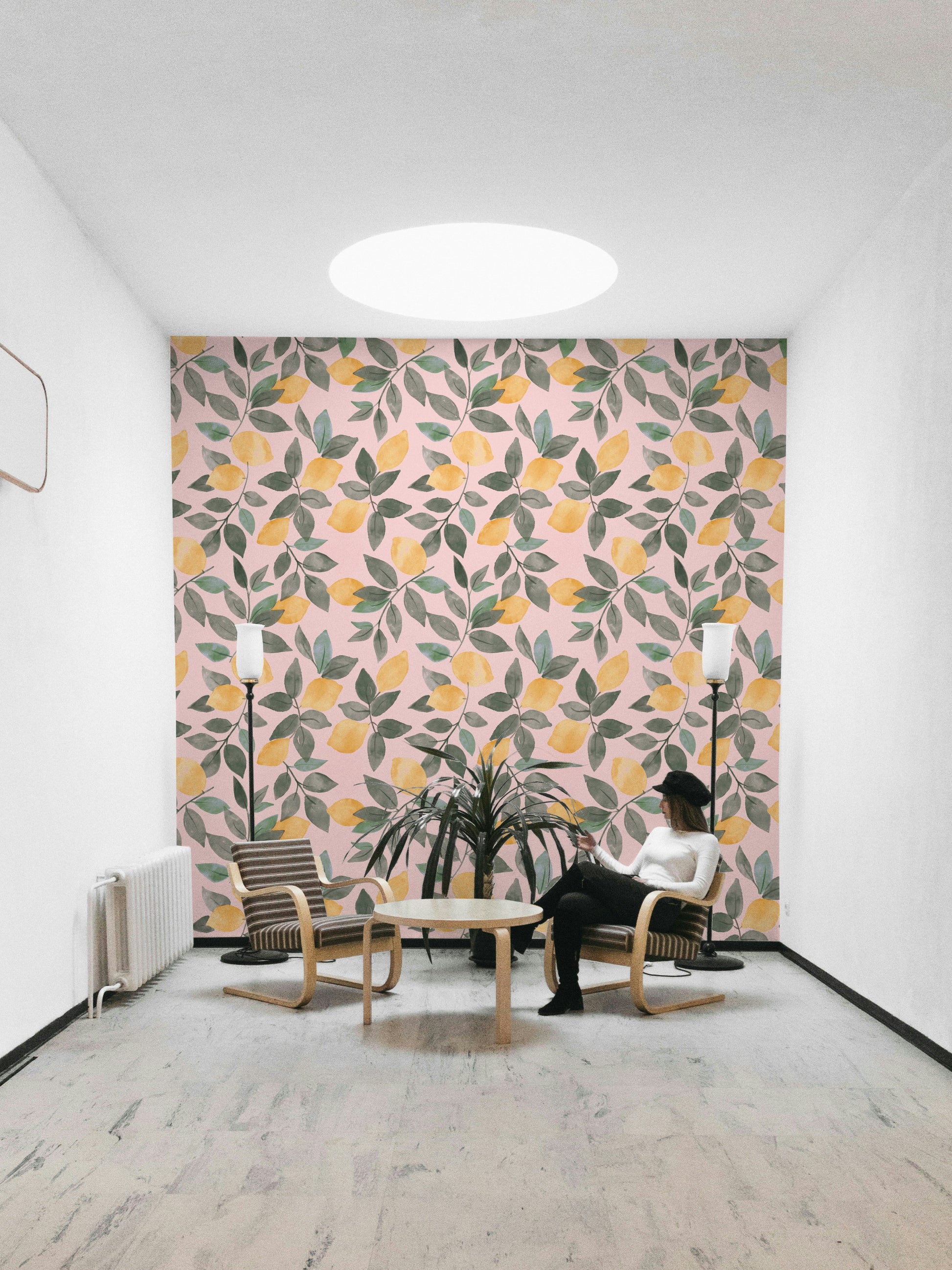 Yellow fruit wallpaper design


