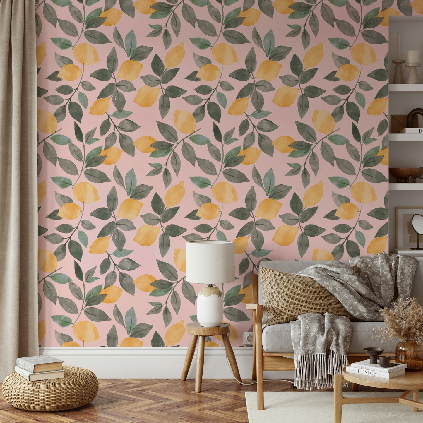 Watercolor lemon wall mural

