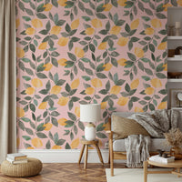 Watercolor lemon wall mural


