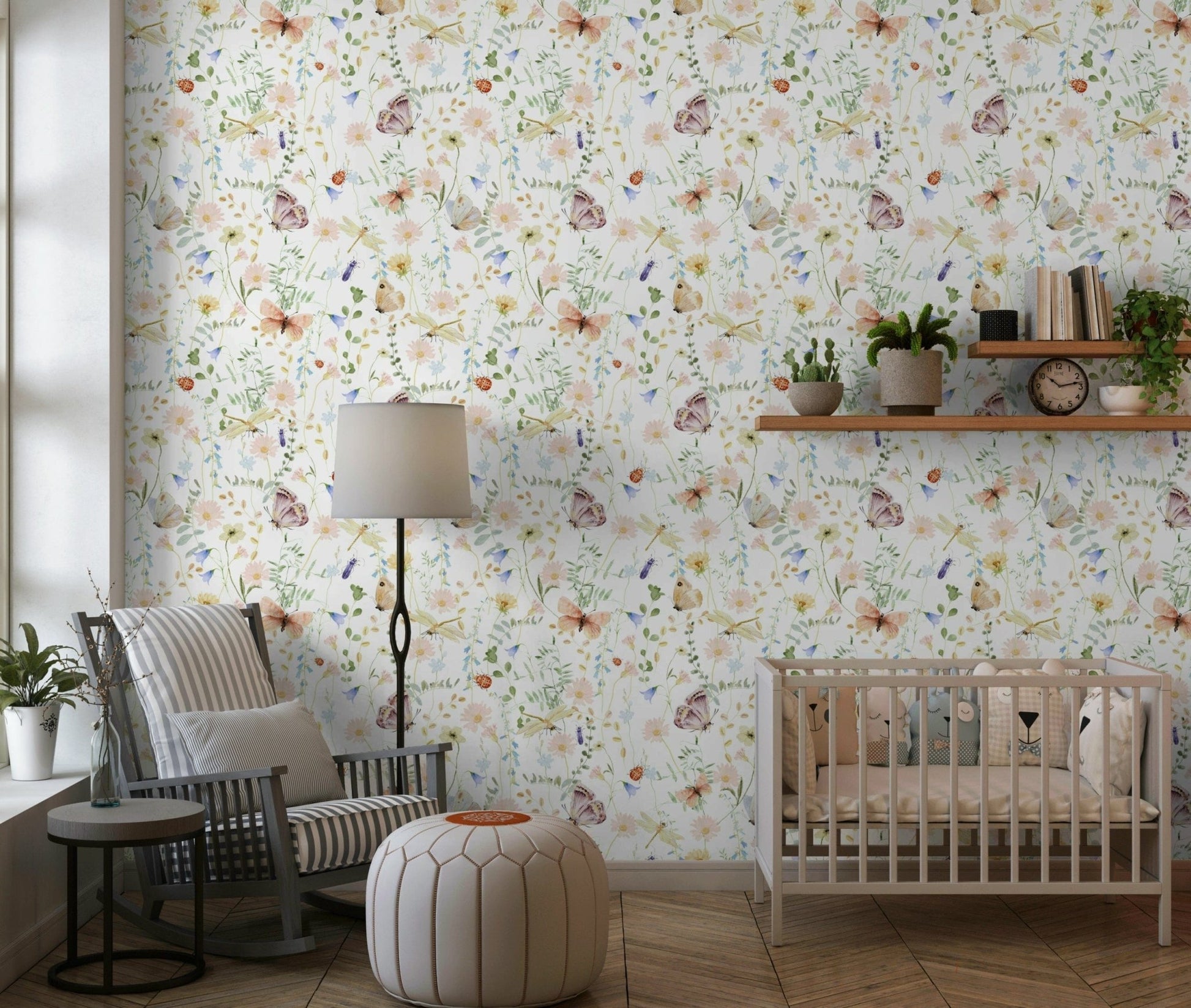 High-quality Watercolor Meadow Dreams print, perfect wallpaper for walls backdrop creation.