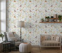 High-quality Watercolor Meadow Dreams print, perfect wallpaper for walls backdrop creation.
