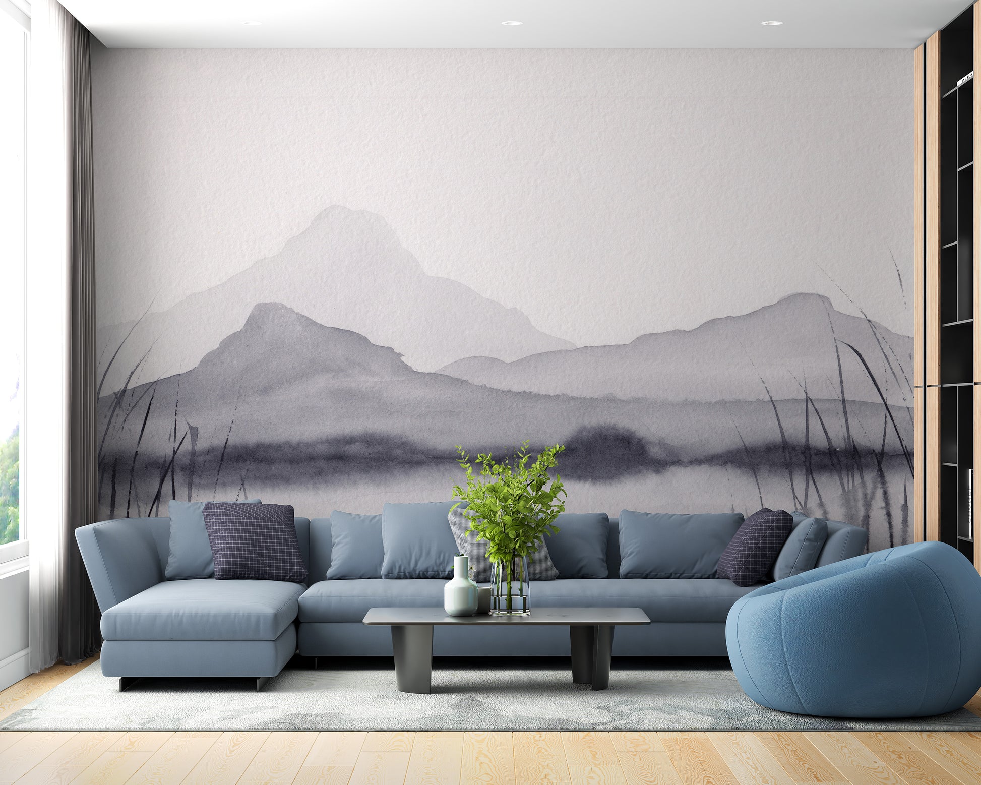 Watercolor Mountain Painting Wallpaper - Giffywalls