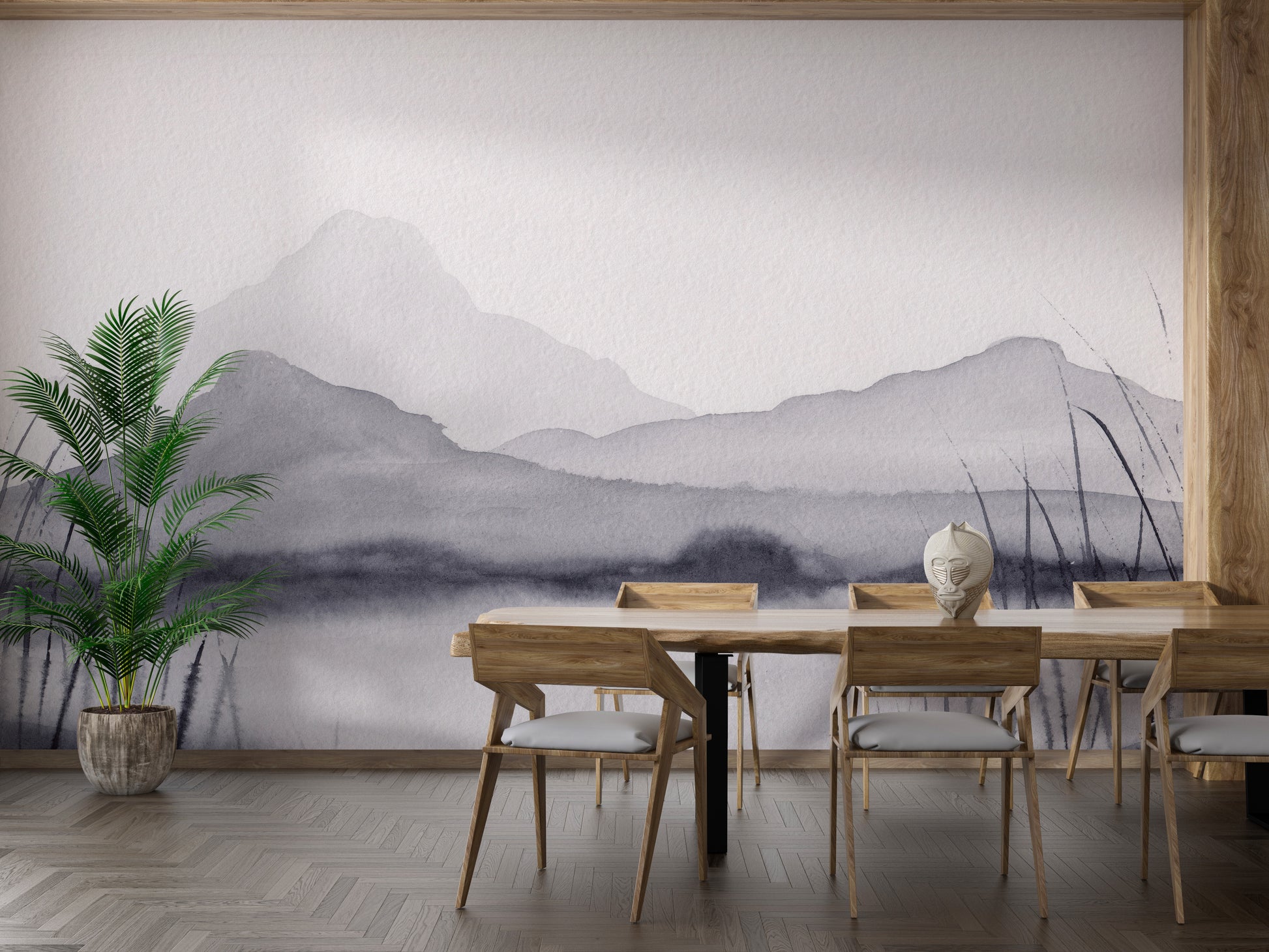 Watercolor Mountain Painting Wallpaper - Giffywalls