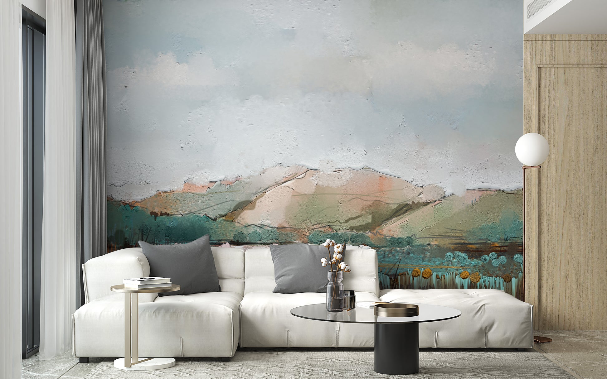 Watercolor Mountain Wallpaper Mural - Giffywalls