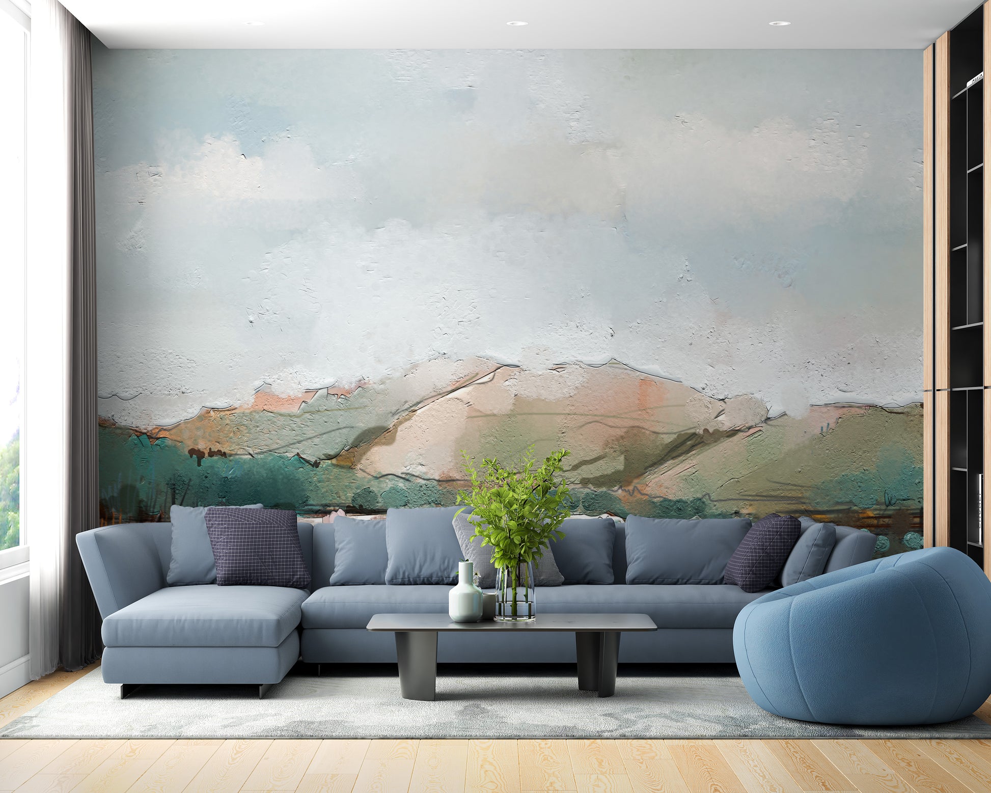 Watercolor Mountain Wallpaper Mural - Giffywalls