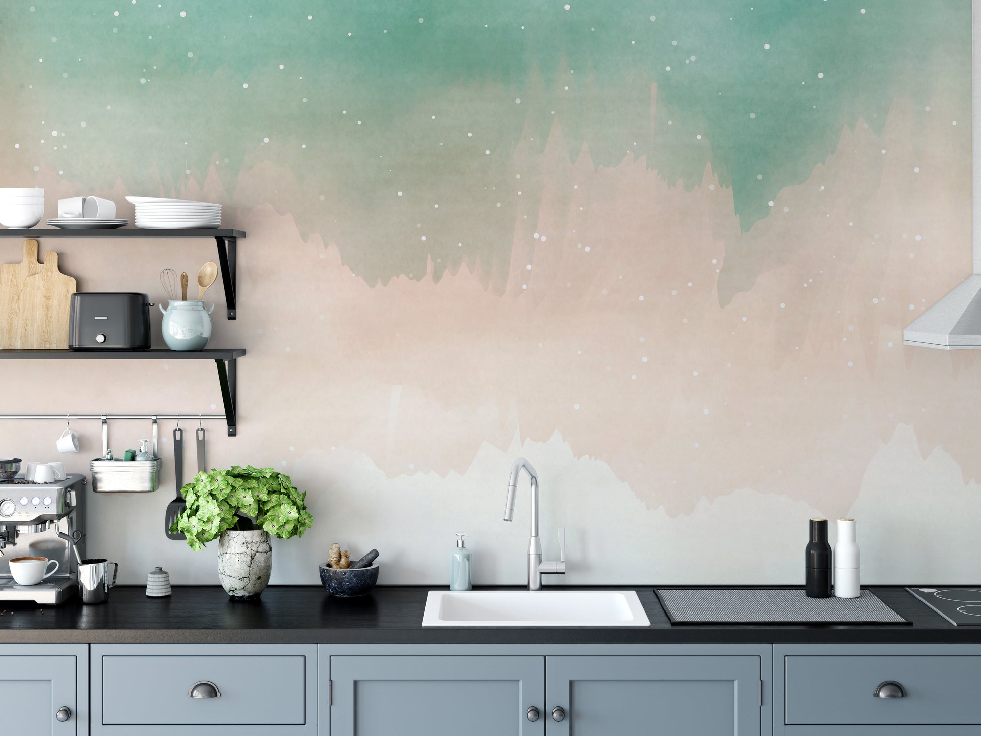 colorful watercolor ombre removable peel and stick wallpaper