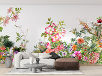 Watercolor Painting Leaves & flower Wallpaper - Giffywalls